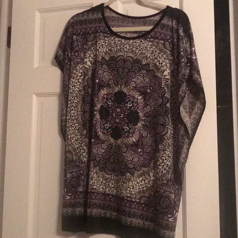 Purple and black patterned tunic